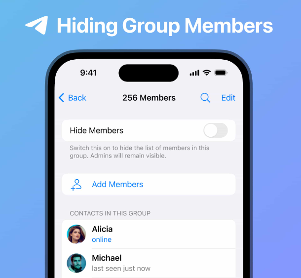 Hiding members in large groups